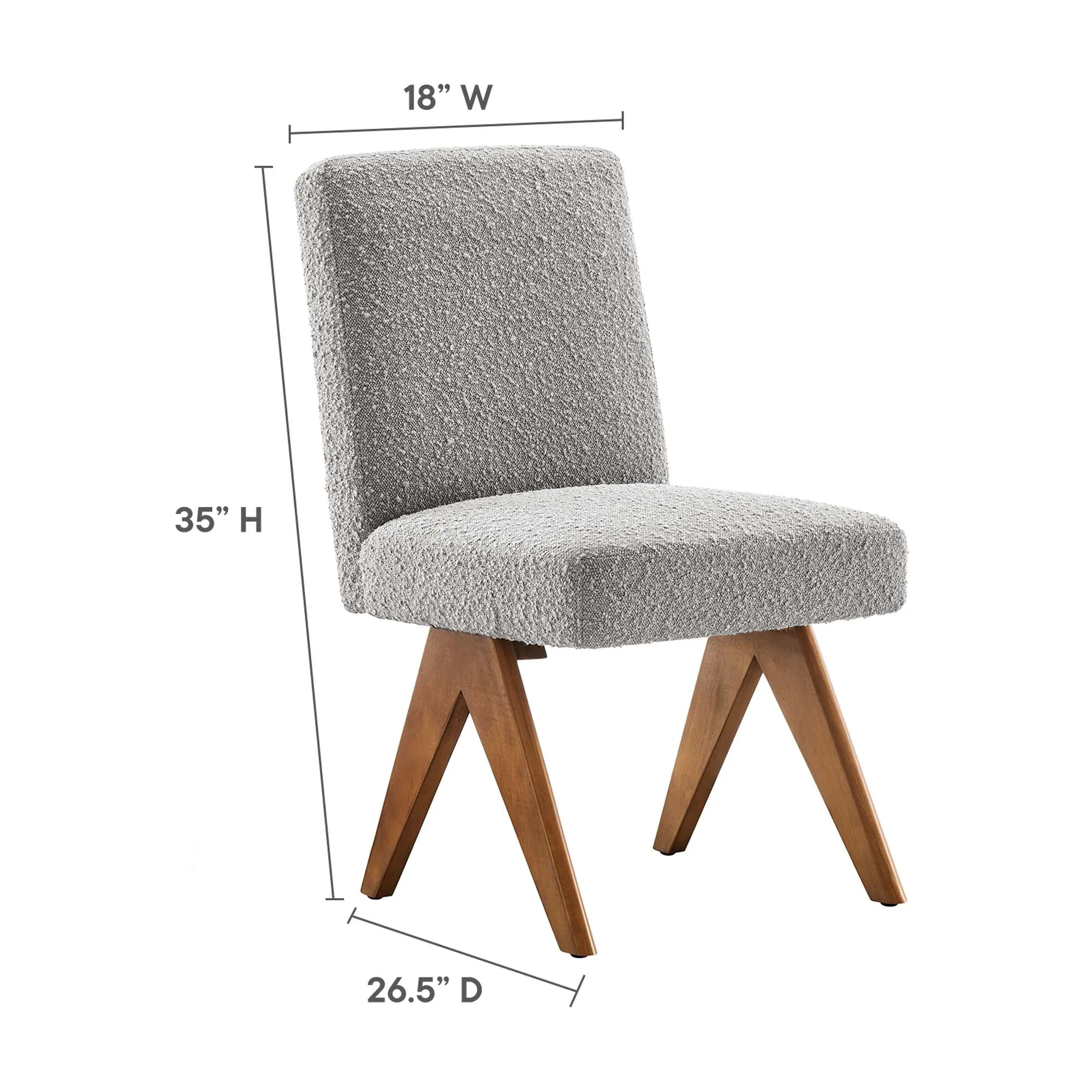Lyra Boucle Fabric Dining Room Side Chair - Set of 2 by Modway