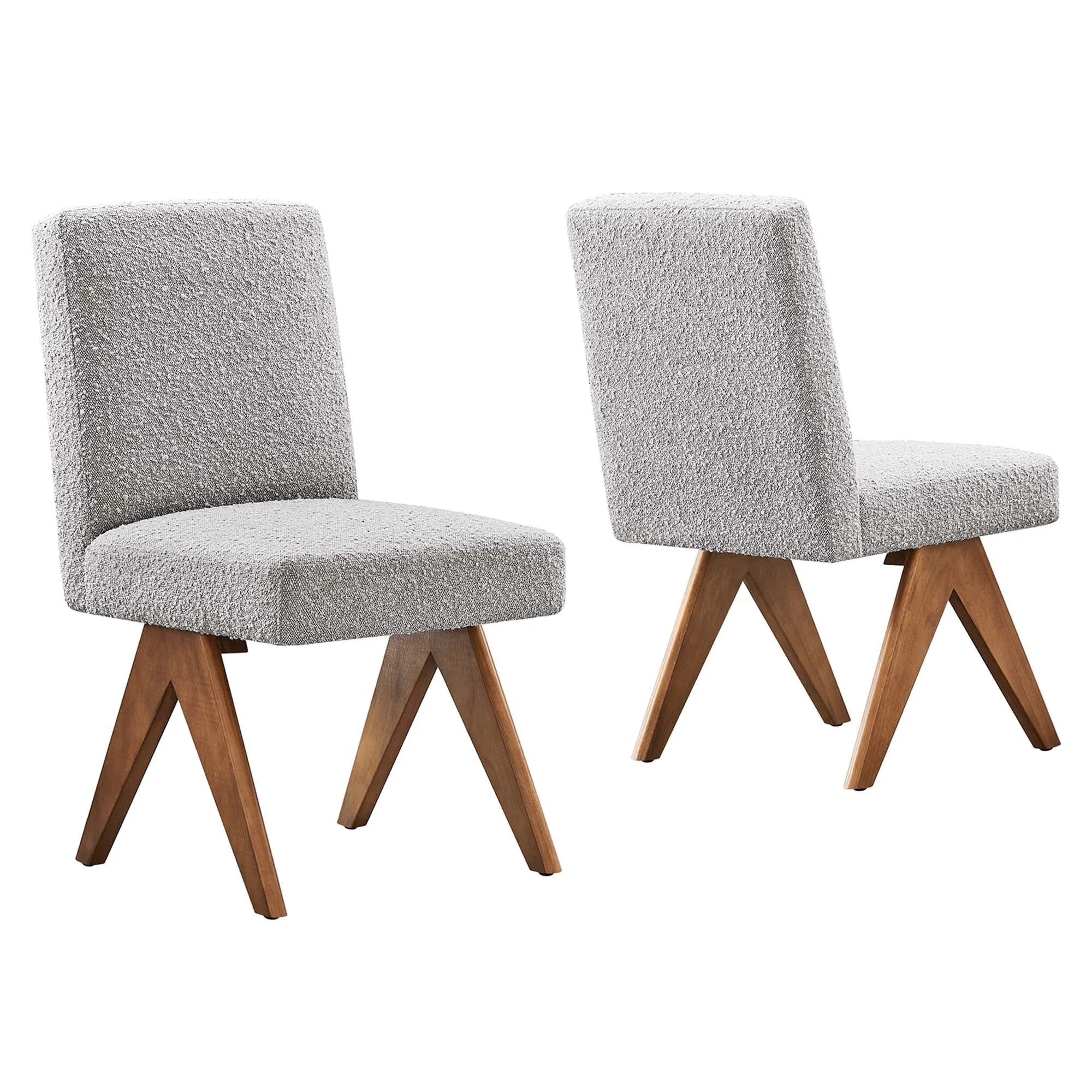 Lyra Boucle Fabric Dining Room Side Chair - Set of 2 by Modway