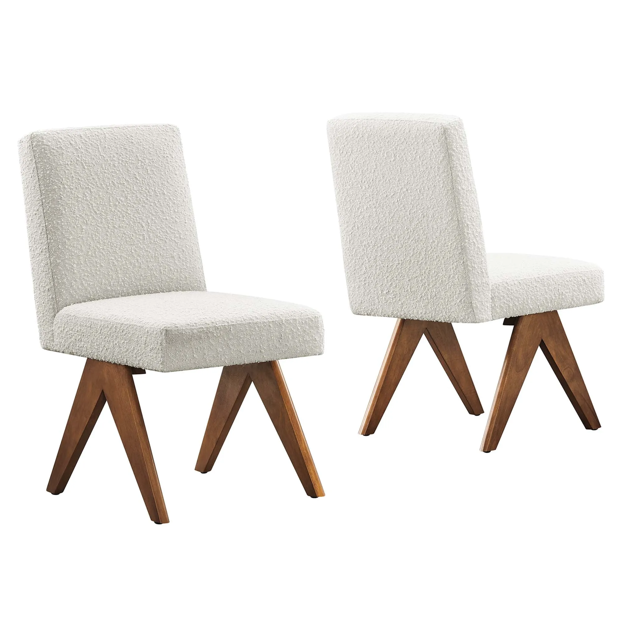 Lyra Boucle Fabric Dining Room Side Chair - Set of 2 by Modway