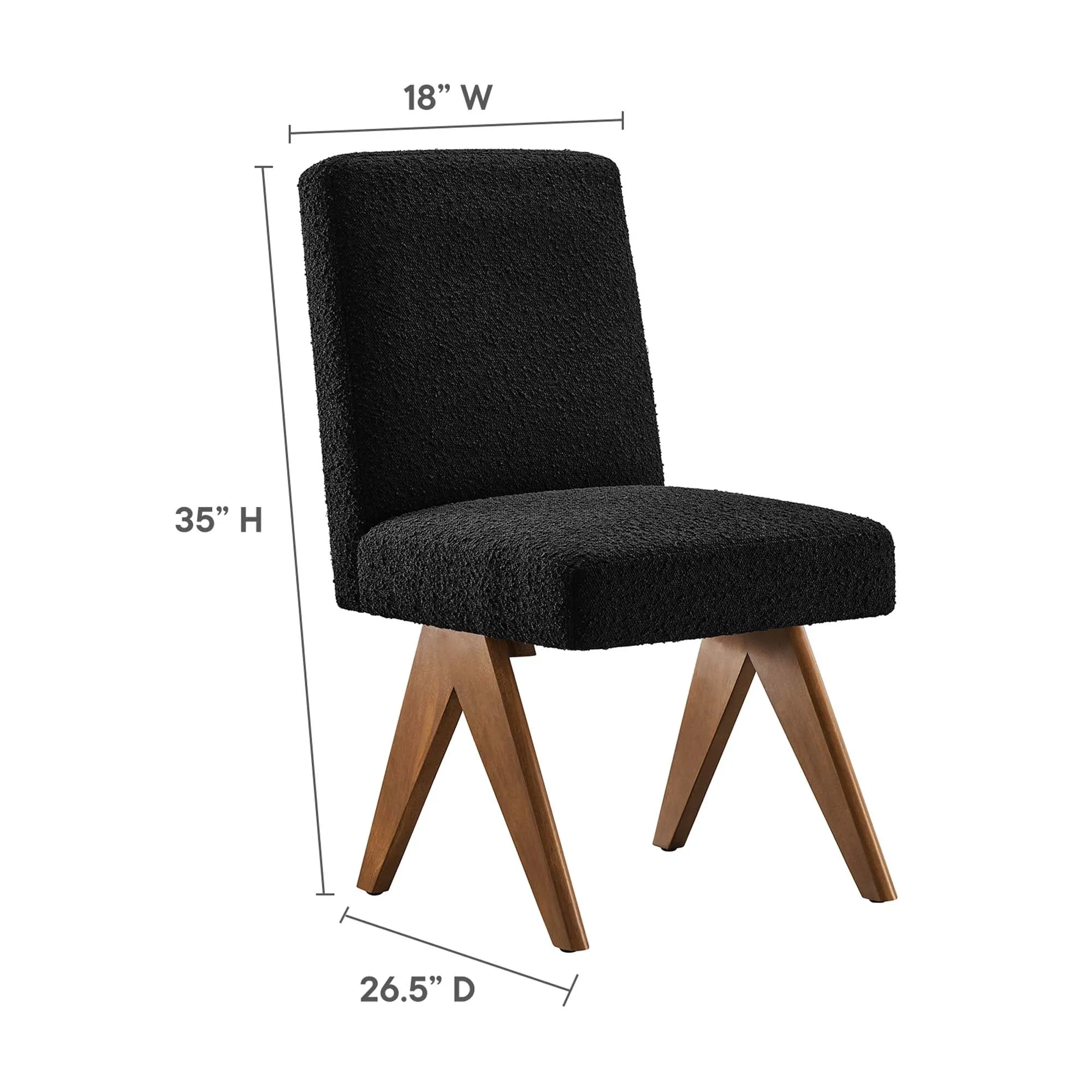 Lyra Boucle Fabric Dining Room Side Chair - Set of 2 by Modway