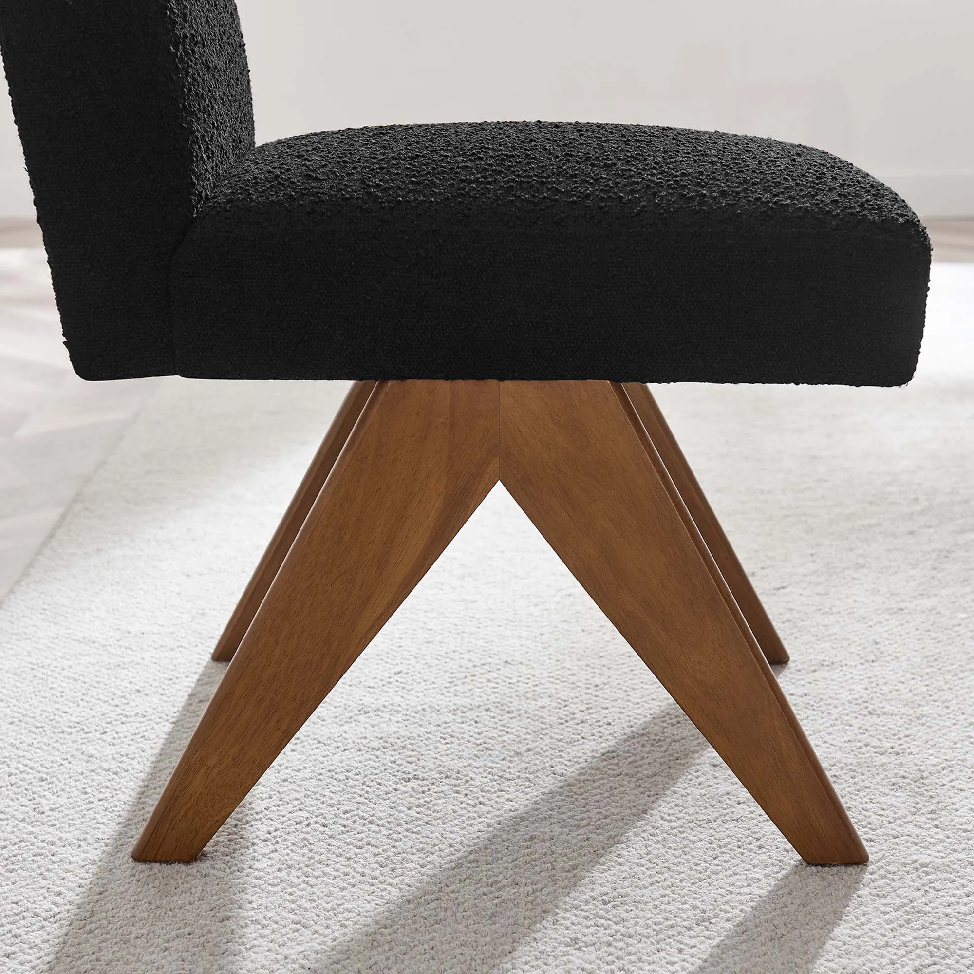 Lyra Boucle Fabric Dining Room Side Chair - Set of 2 by Modway