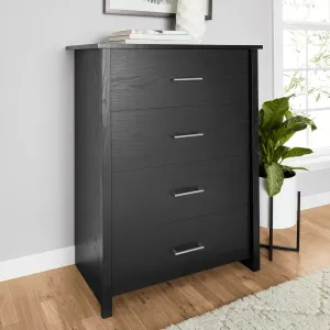 Mainstays 437350 Hillside 4-Drawer Dresser, Black Finish