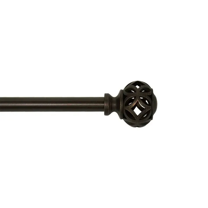 Mainstays 85-0189-932 3/4" Oil-Rubbed Bronze Knob, Single Curtain Rod, 30-84", Bronze