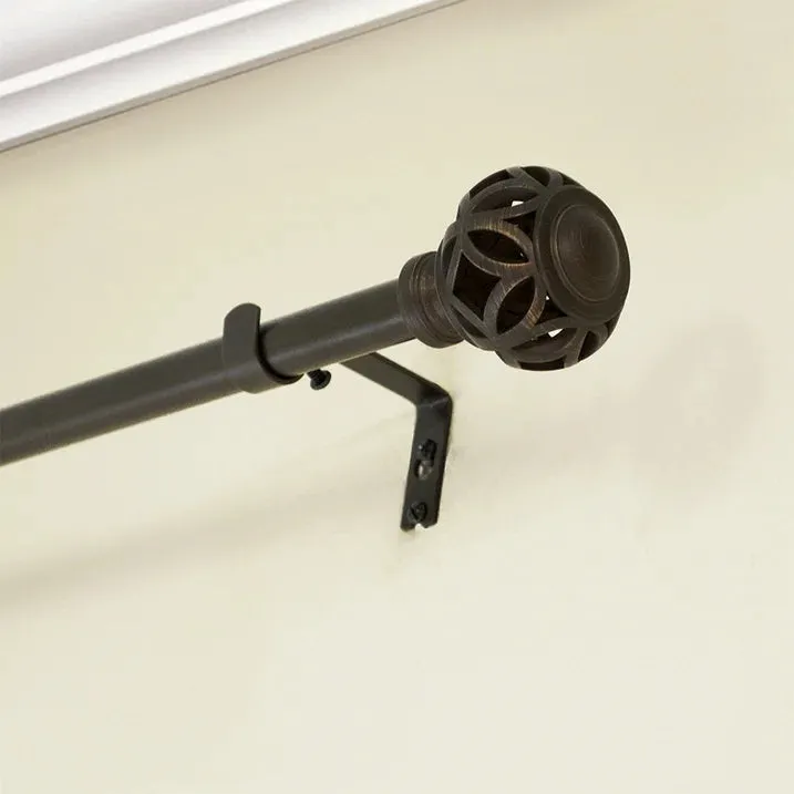 Mainstays 85-0189-932 3/4" Oil-Rubbed Bronze Knob, Single Curtain Rod, 30-84", Bronze