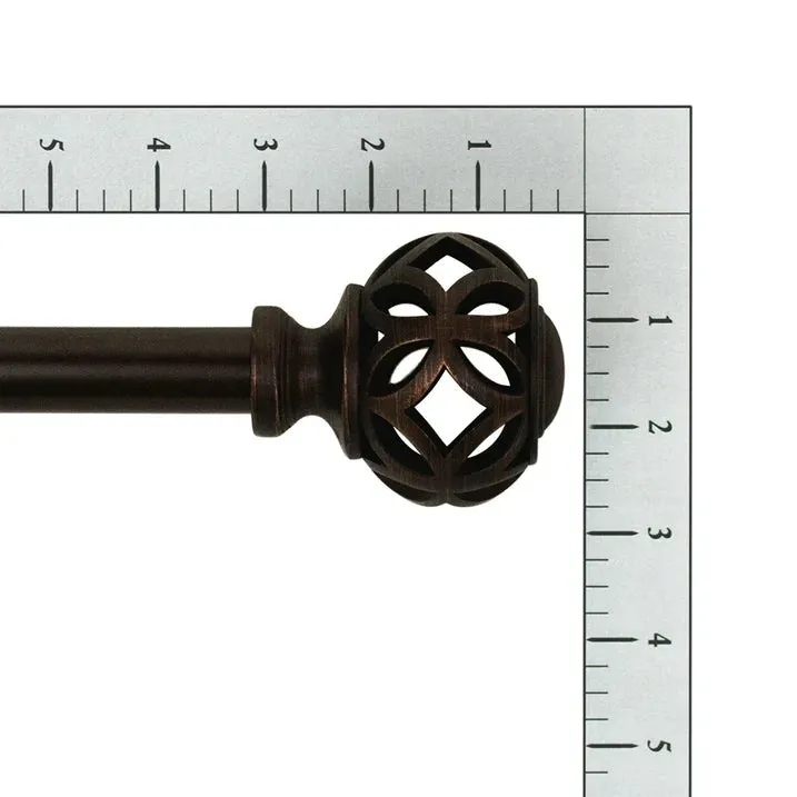 Mainstays 85-0189-932 3/4" Oil-Rubbed Bronze Knob, Single Curtain Rod, 30-84", Bronze