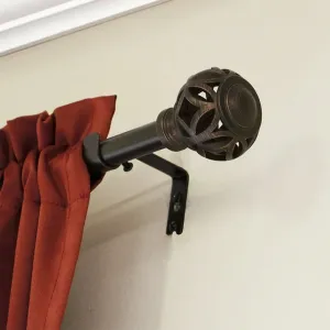 Mainstays 85-0189-932 3/4" Oil-Rubbed Bronze Knob, Single Curtain Rod, 30-84", Bronze