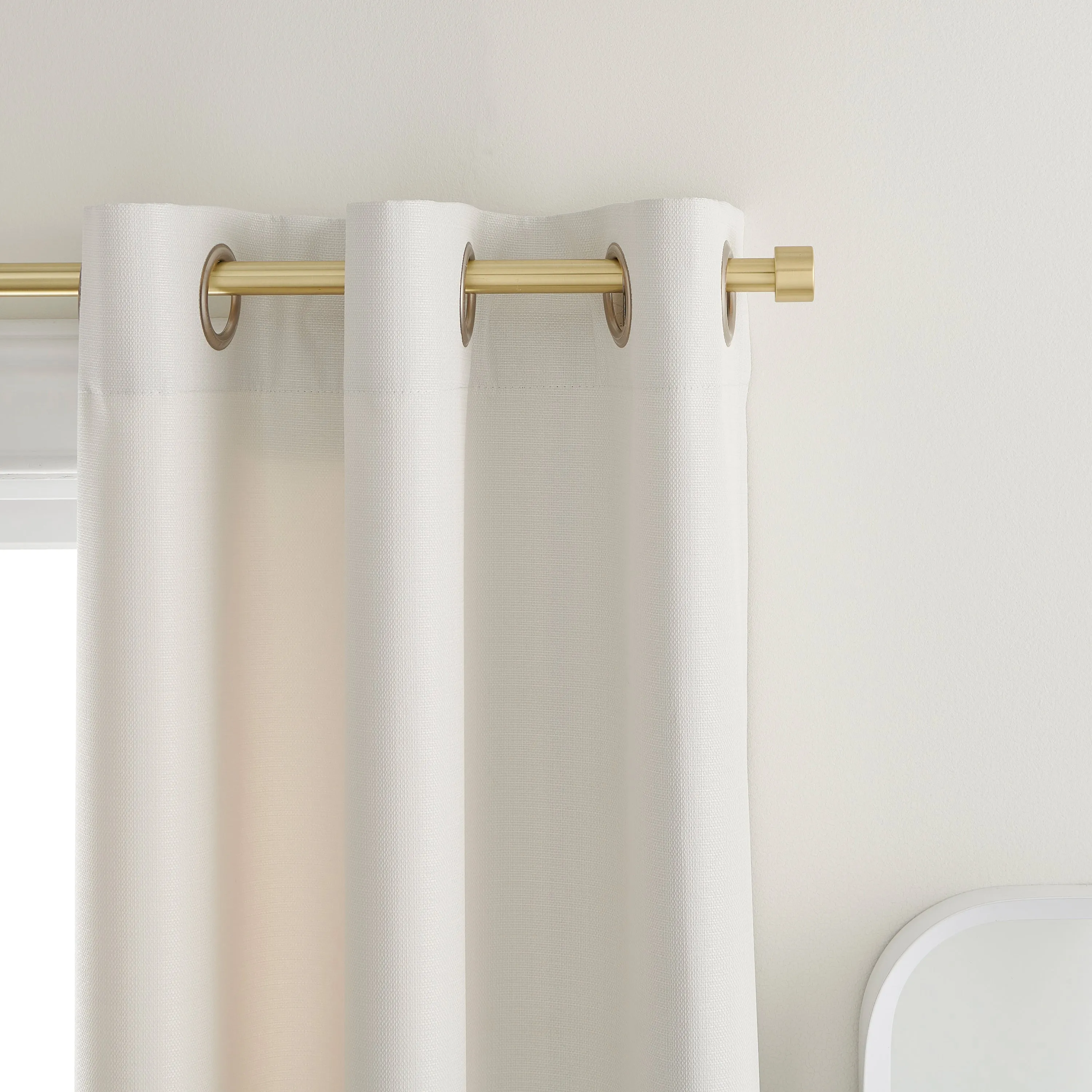 Mainstays ms10-290-508-58 3/4" Gold End Cap Adjustable Single Curtain Rod Set, 30-84"
