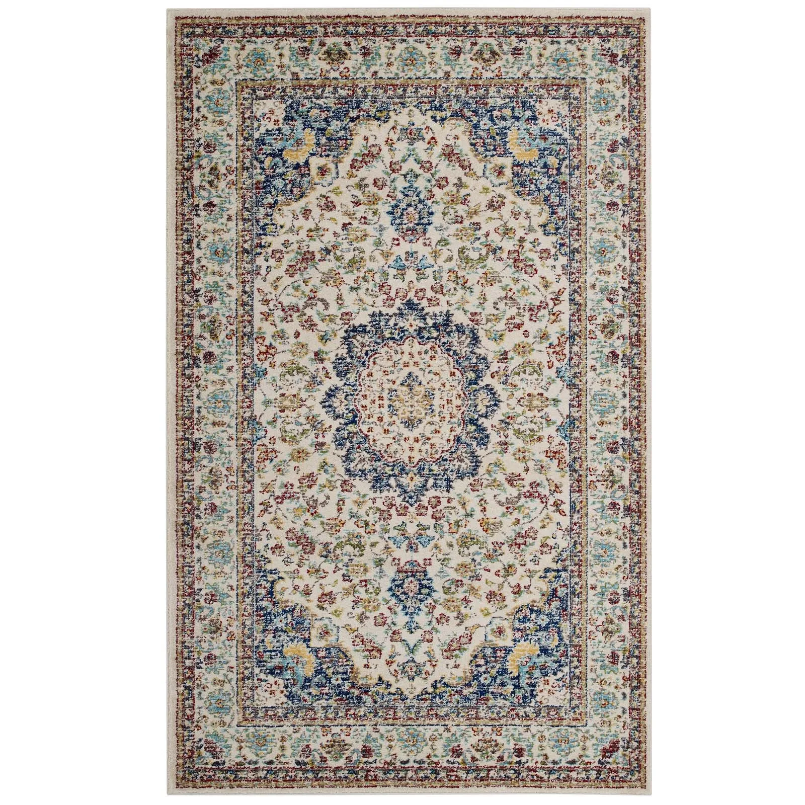 Meryam Distressed Vintage Medallion Area Rug by Modway