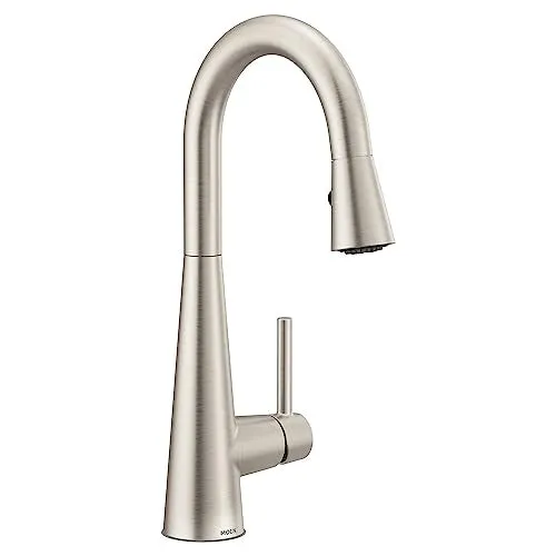Moen 7664SRS Sleek One-Handle High Arc Pulldown Bar Faucet, Spot Resist Stainless