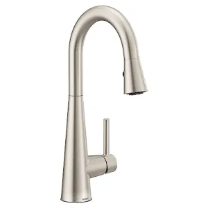 Moen 7664SRS Sleek One-Handle High Arc Pulldown Bar Faucet, Spot Resist Stainless