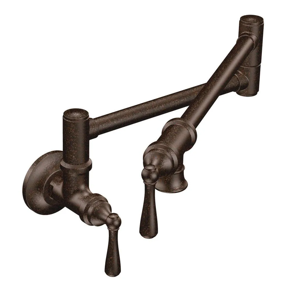 Moen S664ORB Traditional Pot Filler Two-Handle Kitchen Faucet, Oil-Rubbed Bronze