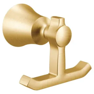 Moen YB0303BG Flara Double Robe Hook, Gold