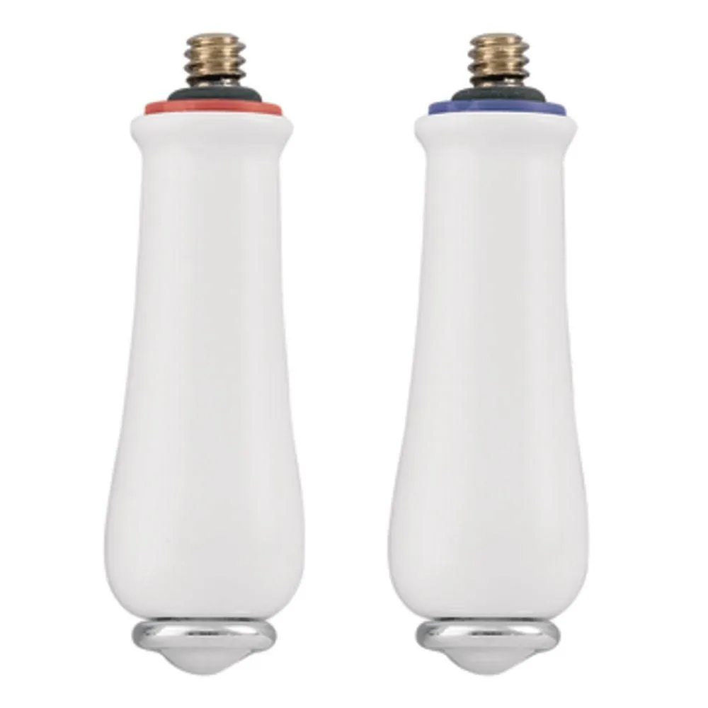 Monticello Set of Two Small Lever Handle Inserts Finish: Porcelain and Chrome