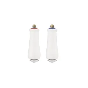 Monticello Set of Two Small Lever Handle Inserts Finish: Porcelain and Chrome
