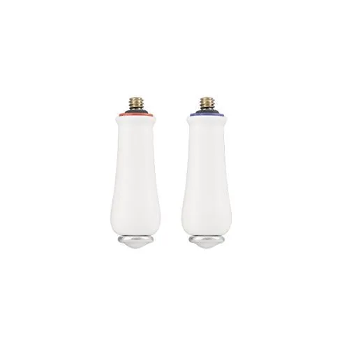 Monticello Set of Two Small Lever Handle Inserts Finish: Porcelain and Chrome