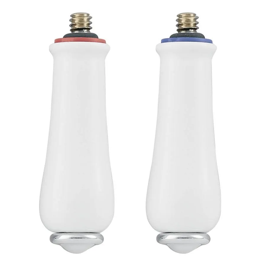 Monticello Set of Two Small Lever Handle Inserts Finish: Porcelain and Chrome