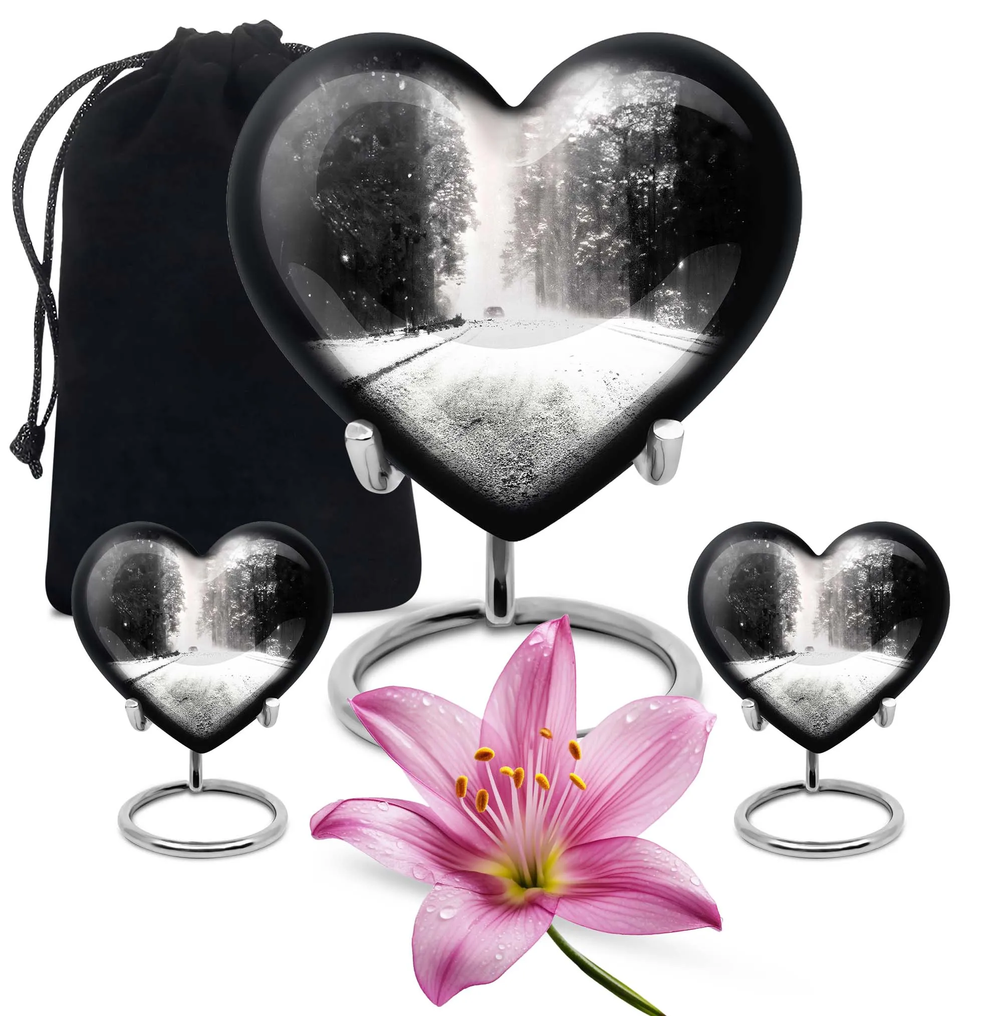 Mountain Winter Heart: A Majestic Cremation Urn for Peaceful Rest