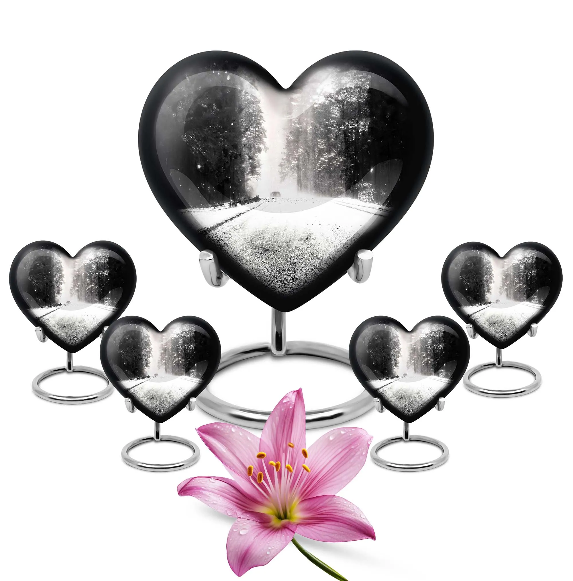 Mountain Winter Heart: A Majestic Cremation Urn for Peaceful Rest