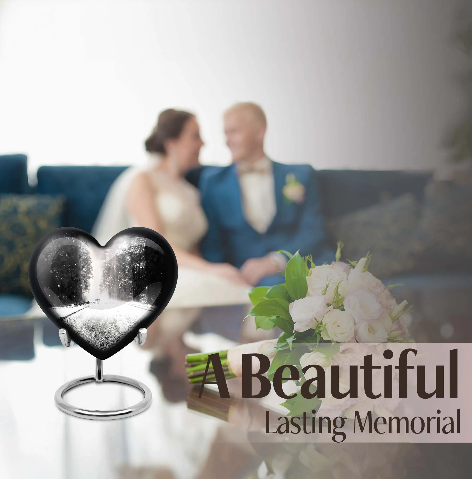 Mountain Winter Heart: A Majestic Cremation Urn for Peaceful Rest