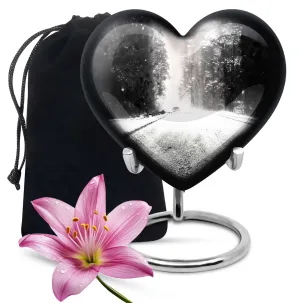 Mountain Winter Heart: A Majestic Cremation Urn for Peaceful Rest