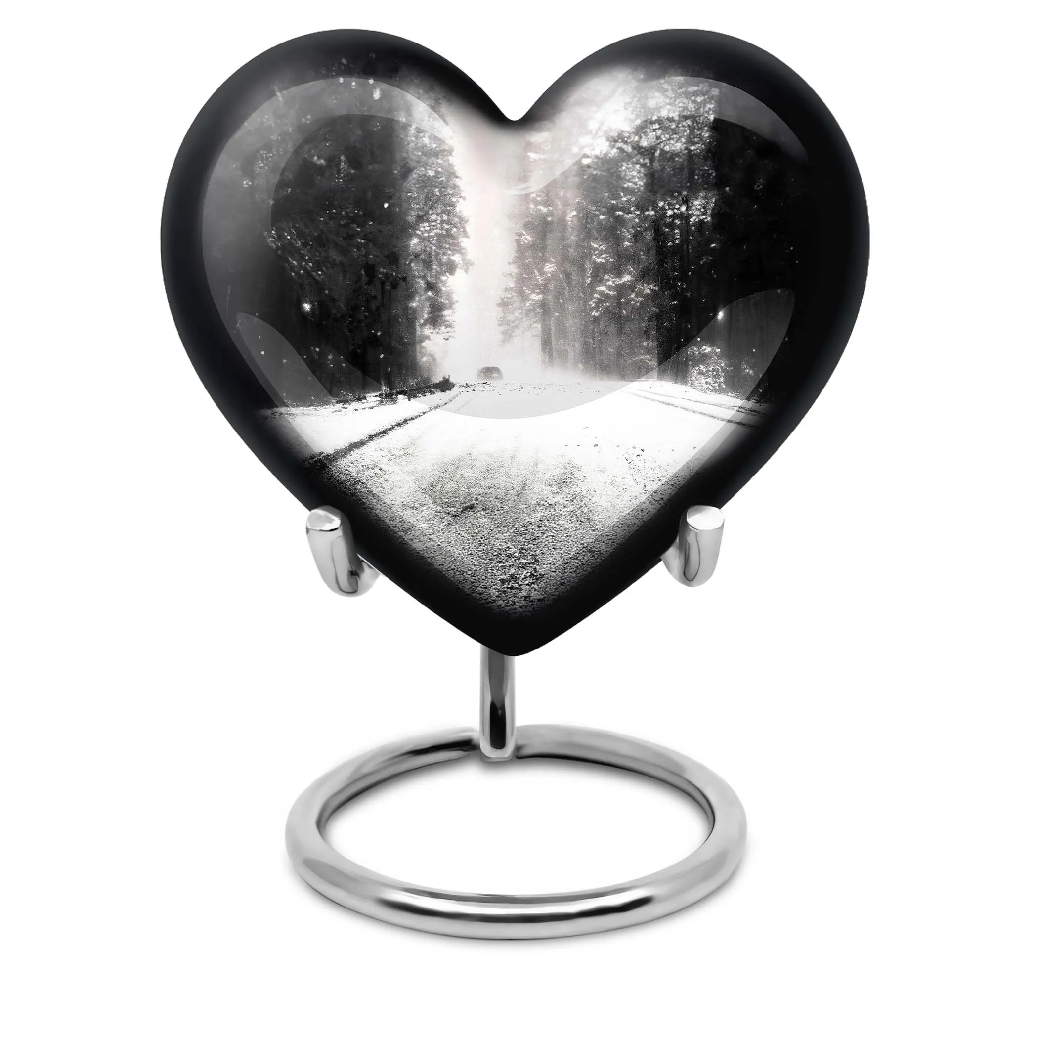 Mountain Winter Heart: A Majestic Cremation Urn for Peaceful Rest