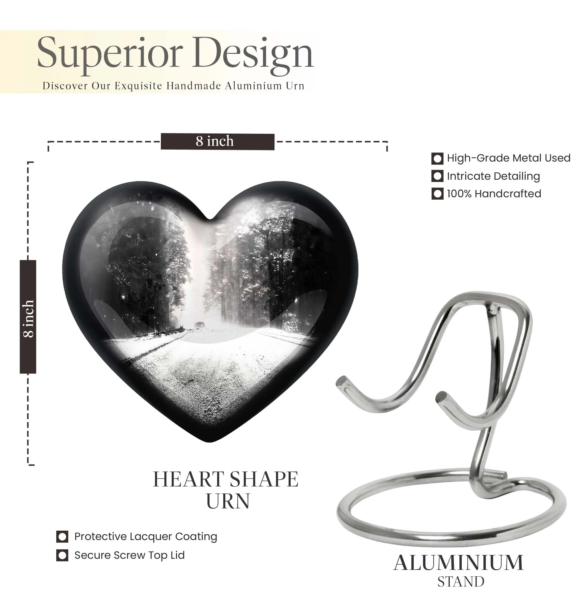 Mountain Winter Heart: A Majestic Cremation Urn for Peaceful Rest