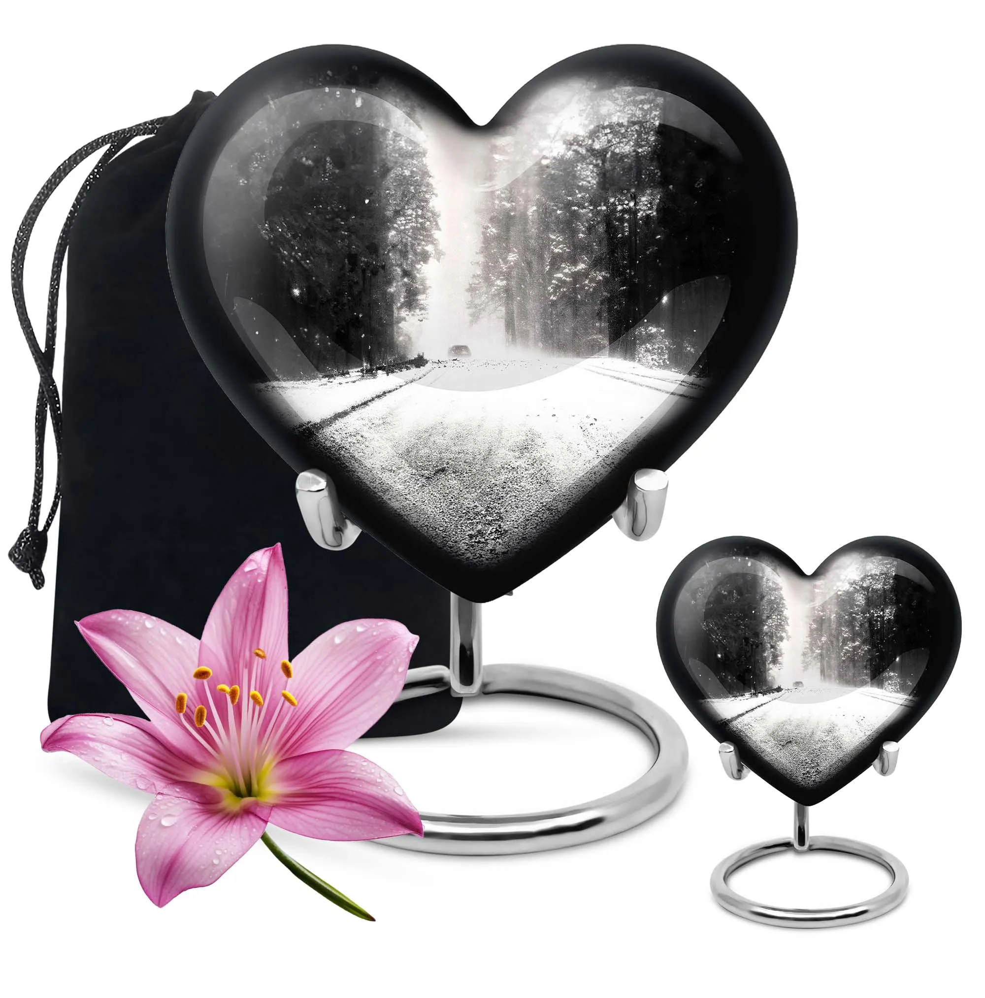 Mountain Winter Heart: A Majestic Cremation Urn for Peaceful Rest