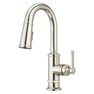 Pfister GT572TDD Port Haven 1.8 GPM Single Hole Pull Down Bar Faucet - Nickel