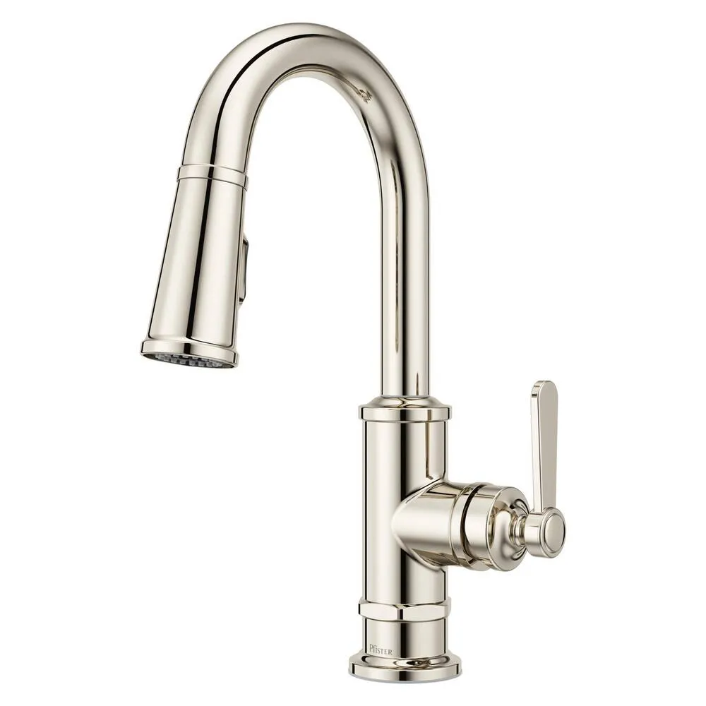 Pfister GT572TDD Port Haven 1.8 GPM Single Hole Pull Down Bar Faucet - Nickel