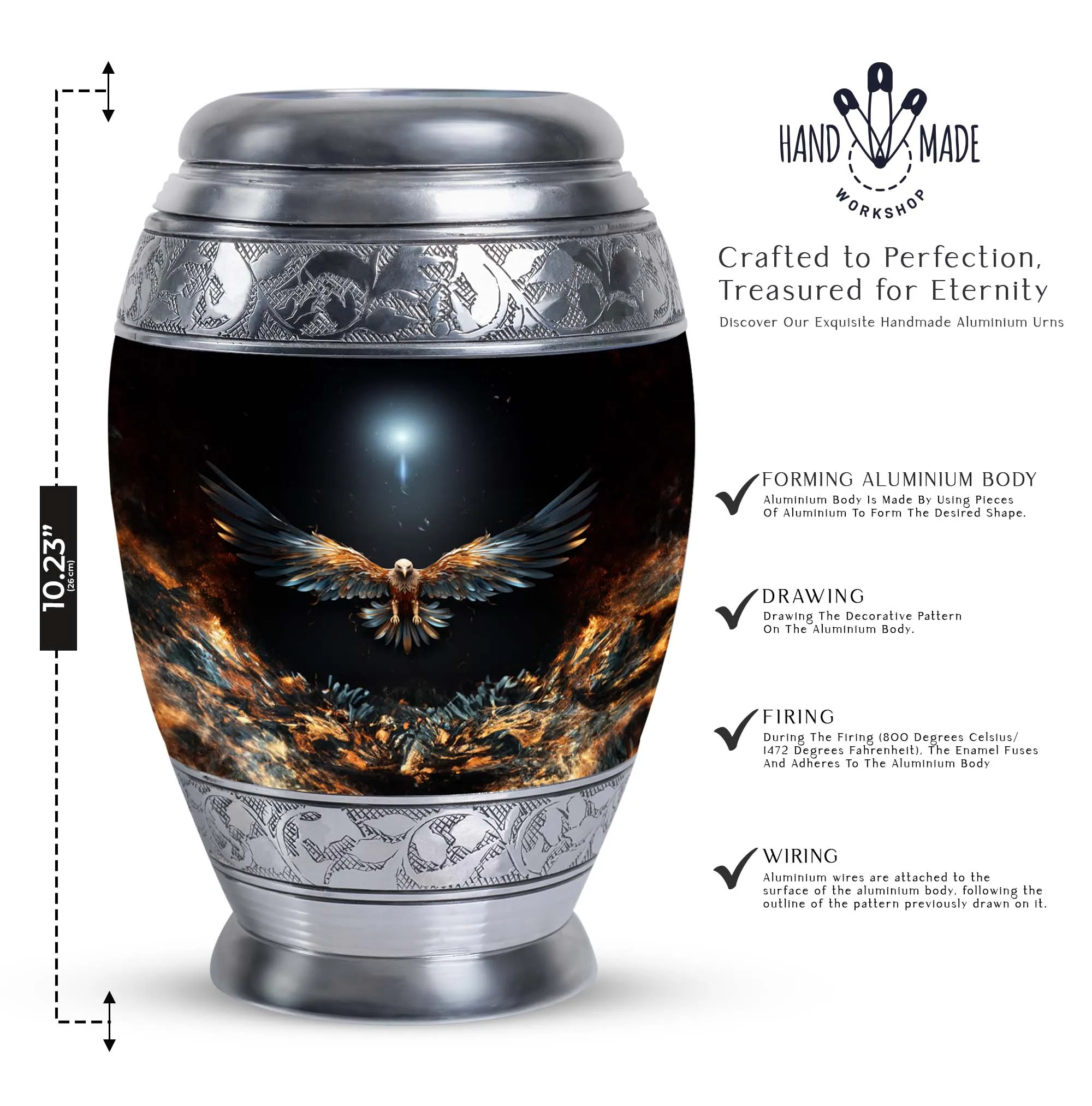 Phoenix : Elegant Eagle Cremation Treasury - Symbolic Sanctuary