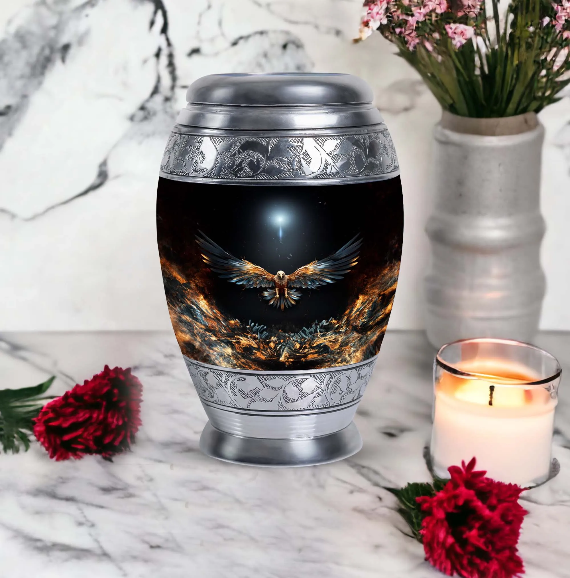 Phoenix : Elegant Eagle Cremation Treasury - Symbolic Sanctuary