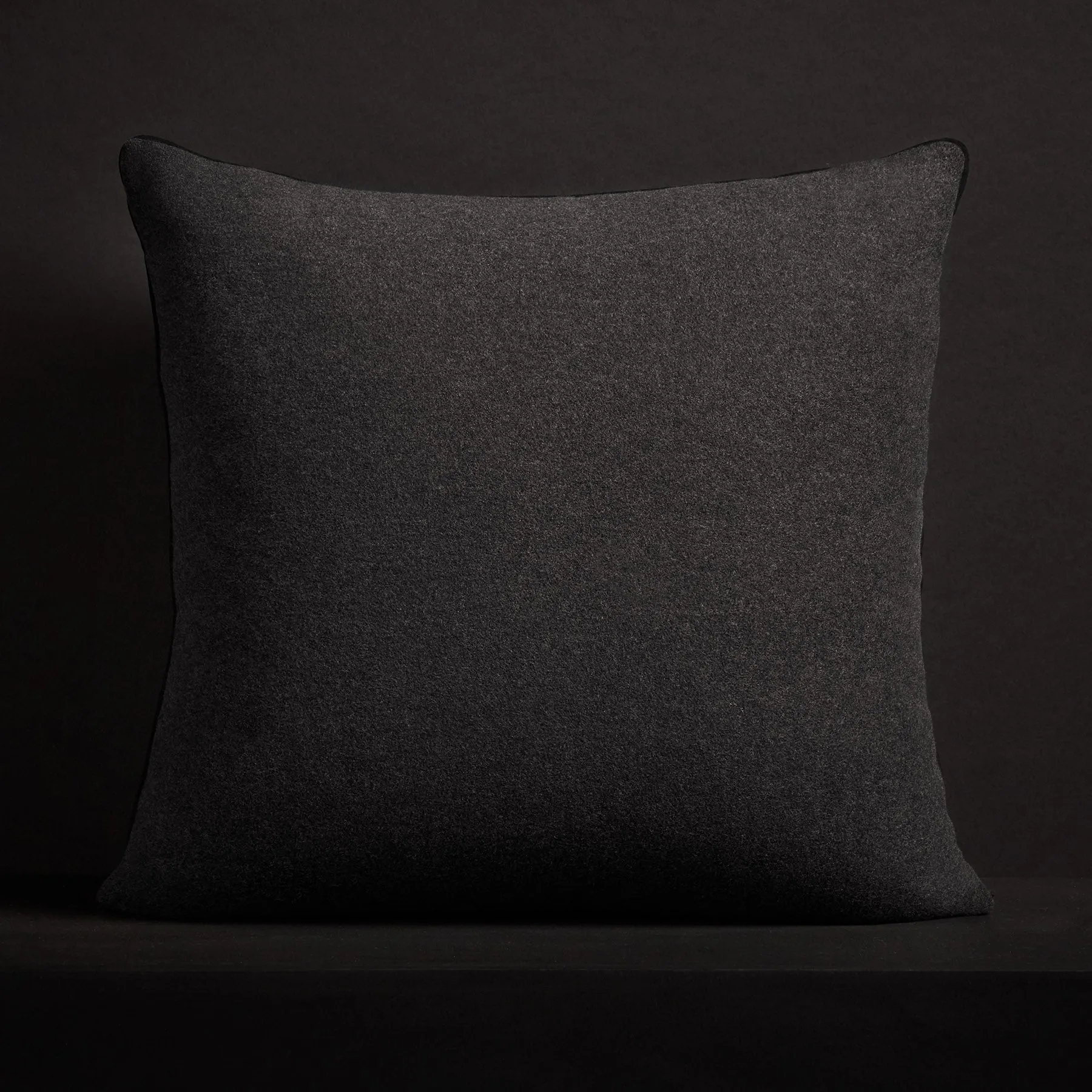 Plaid Throw Pillow With Piping - Black/Ivory Plaid