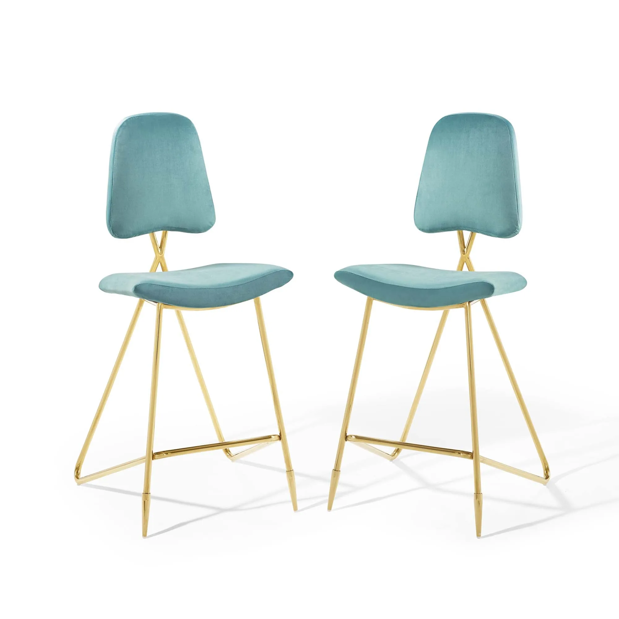 Ponder Bar Stool Performance Velvet Set of 2 by Modway