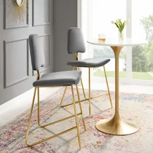 Ponder Bar Stool Performance Velvet Set of 2 by Modway