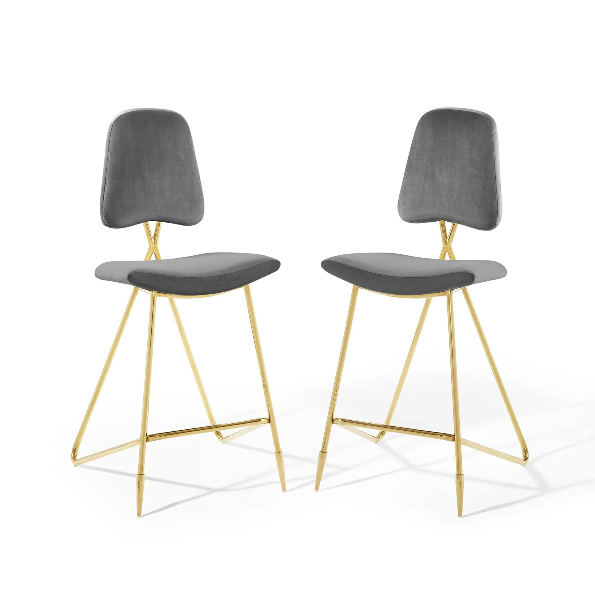 Ponder Bar Stool Performance Velvet Set of 2 by Modway