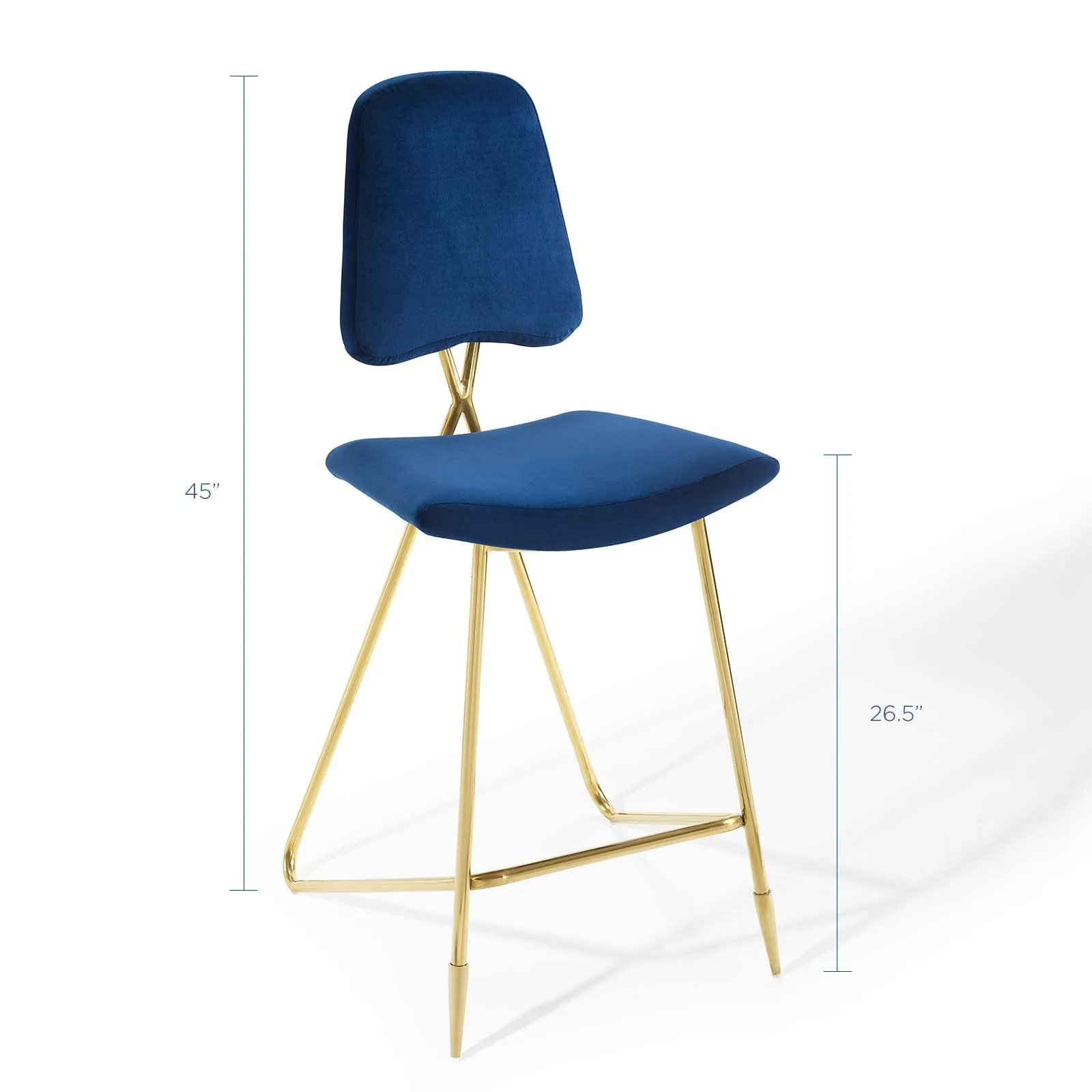 Ponder Performance Velvet Bar Stool by Modway