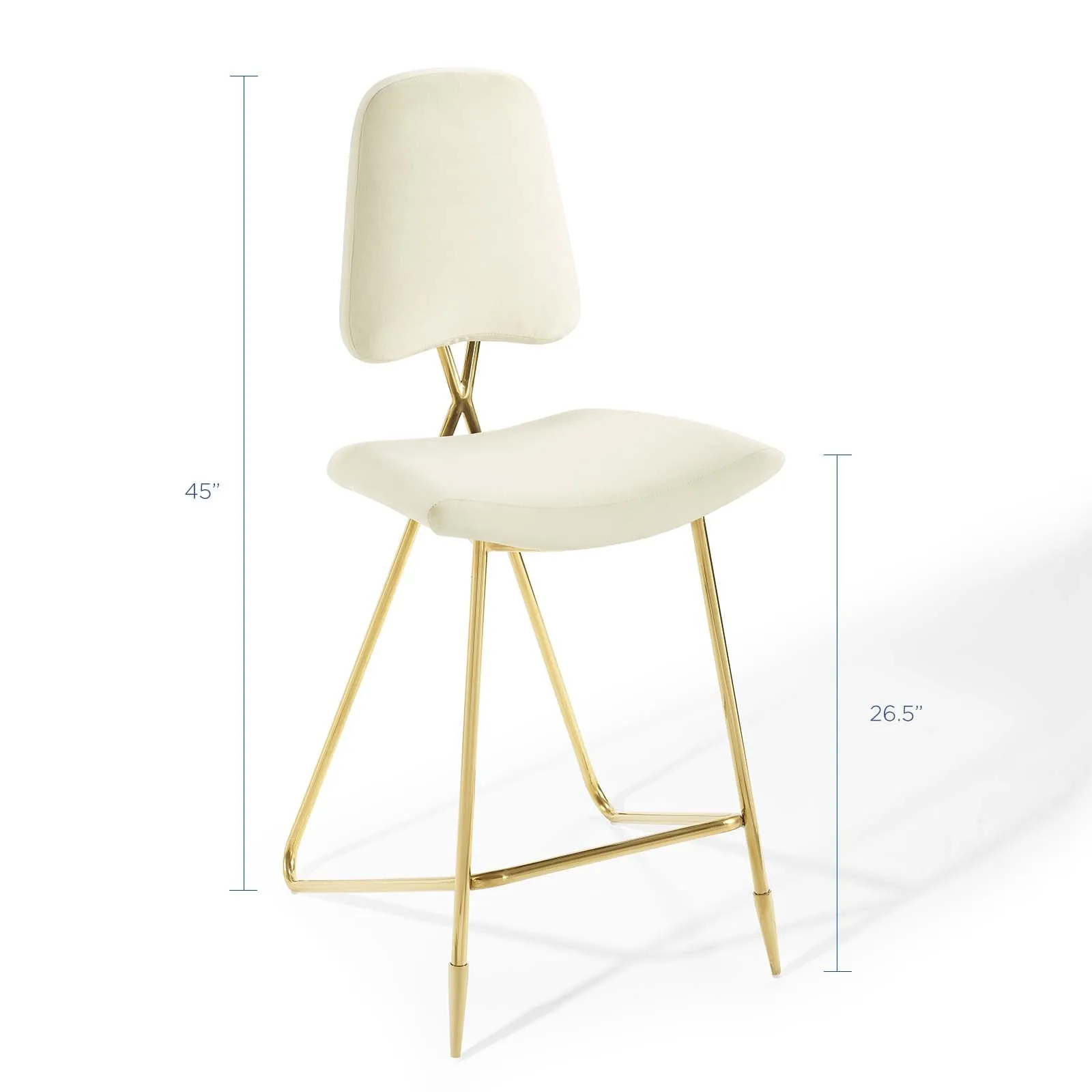 Ponder Performance Velvet Bar Stool by Modway