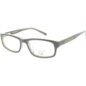 Primary Kid's Eyeglasses - Demo Lens Plastic Rectangular Full Rim Frame | Pk108 Gray