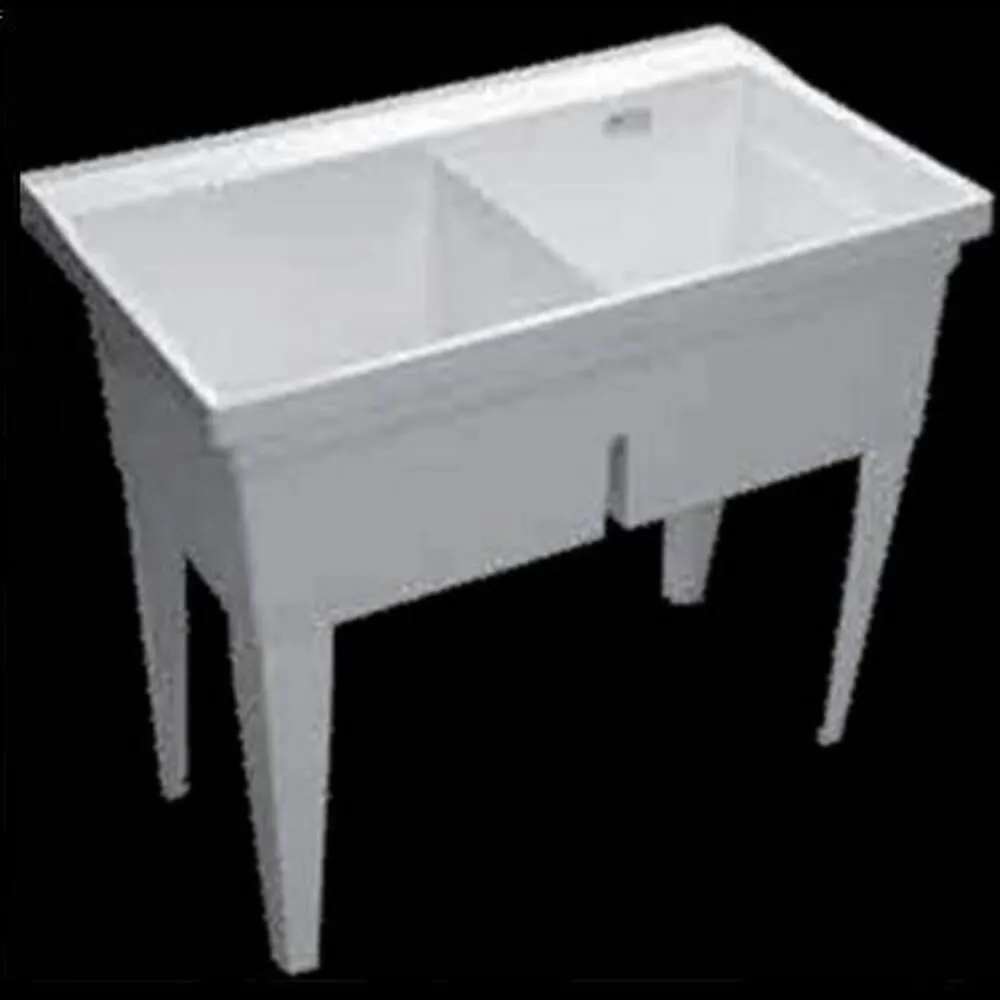 ProFlo FLTDII-BULK W/C Double Laundry SINK With Legs