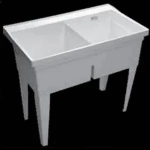 ProFlo FLTDII-BULK W/C Double Laundry SINK With Legs
