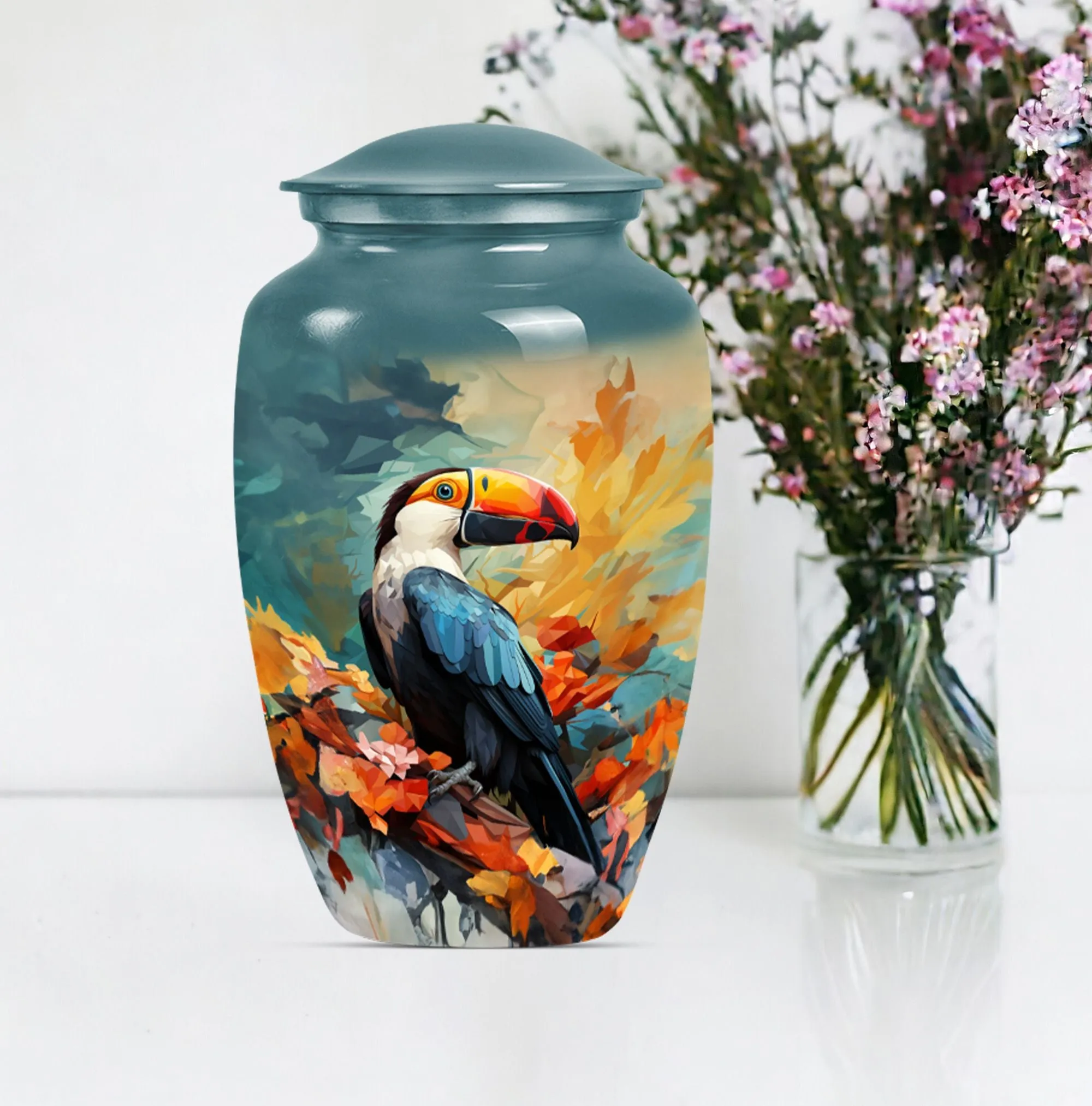 Puffin Bird Tribute: Elegant Memorial Urn for Loved Ones