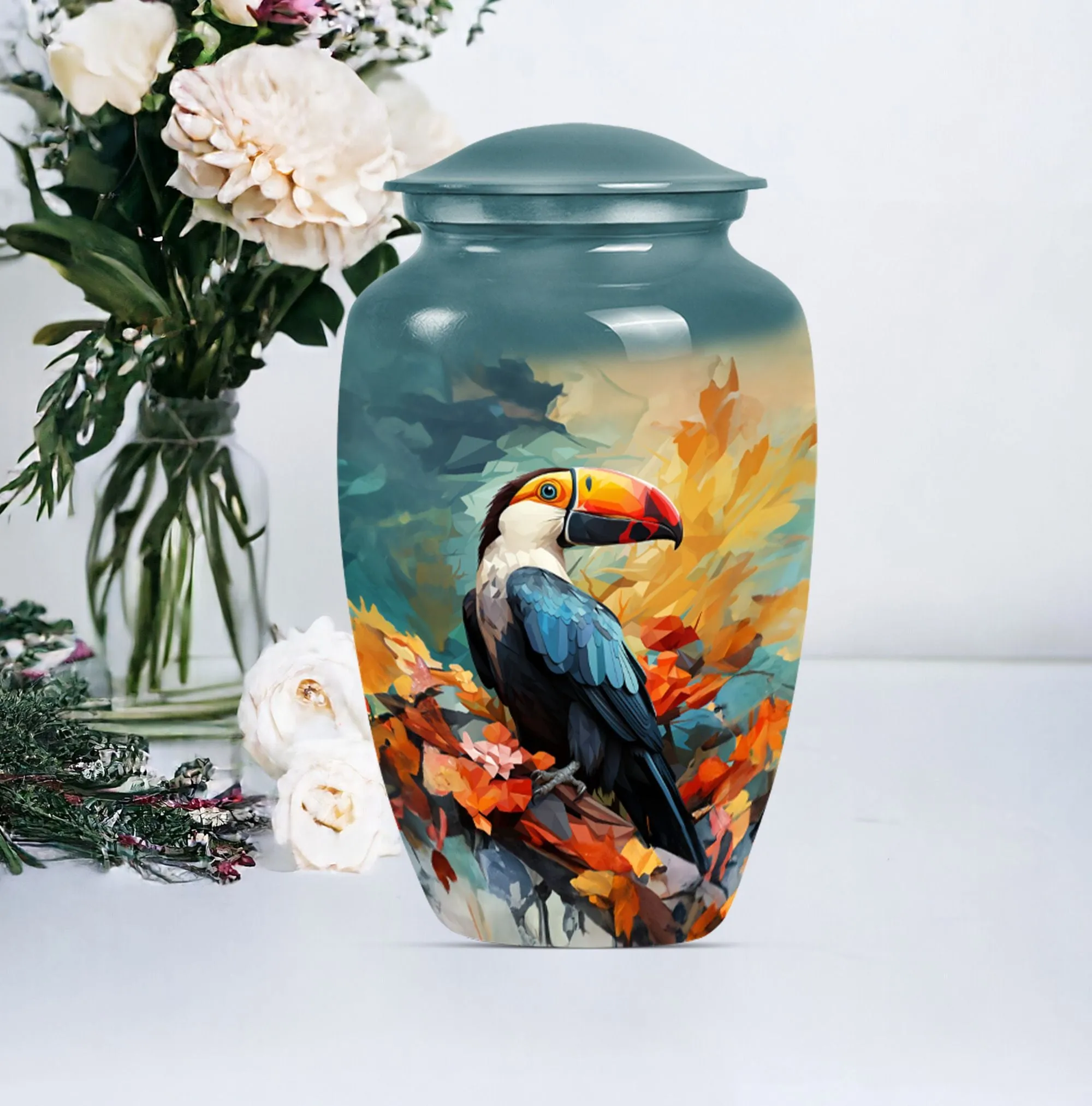 Puffin Bird Tribute: Elegant Memorial Urn for Loved Ones