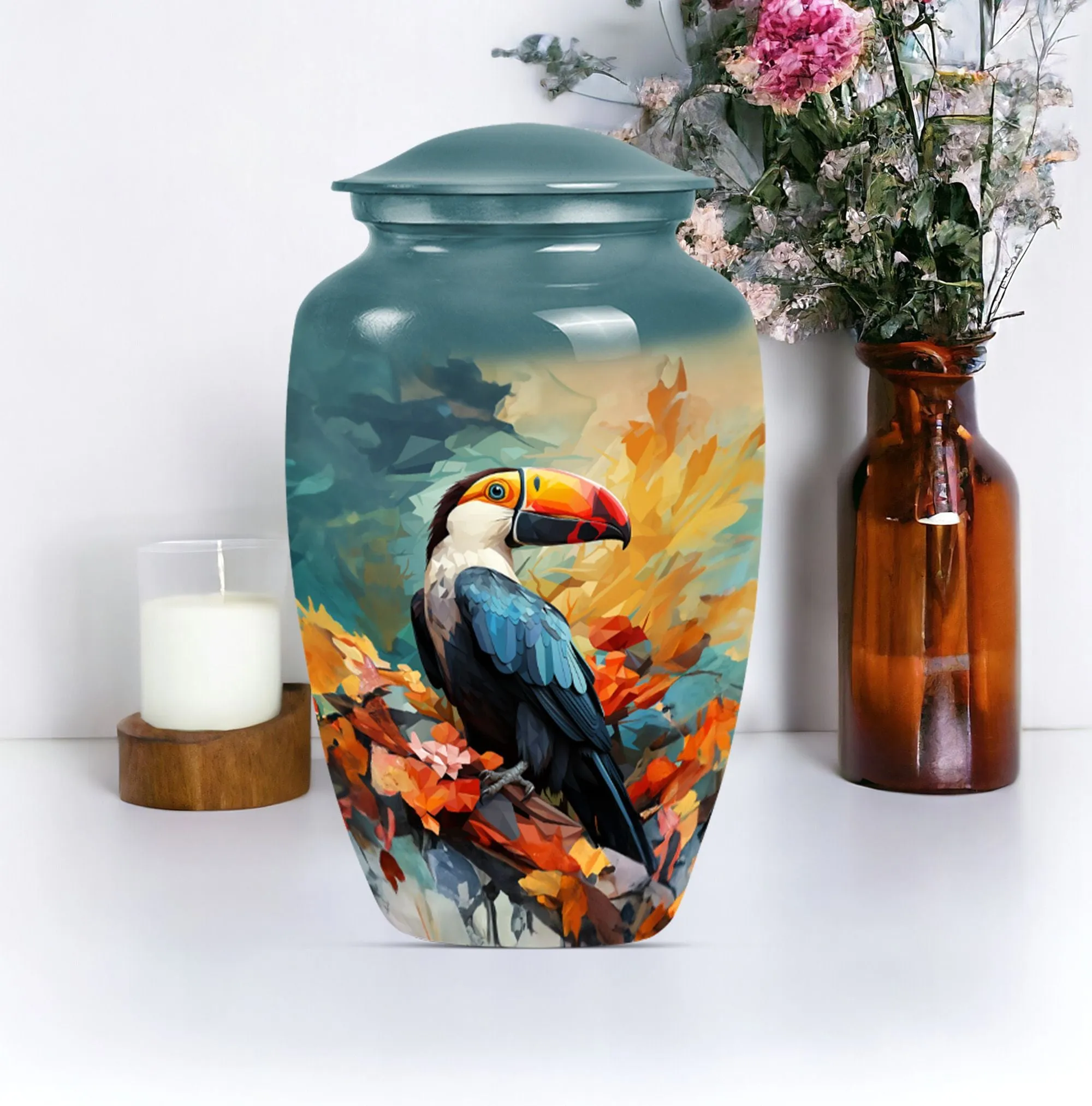 Puffin Bird Tribute: Elegant Memorial Urn for Loved Ones