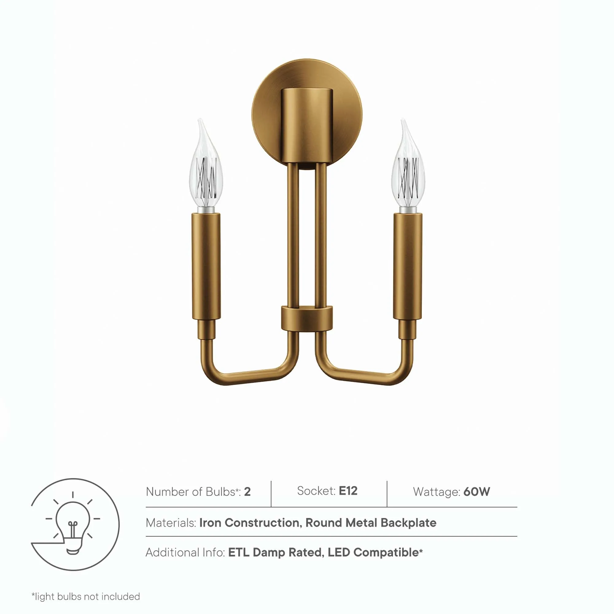 Rekindle 2-Light Wall Sconce by Modway