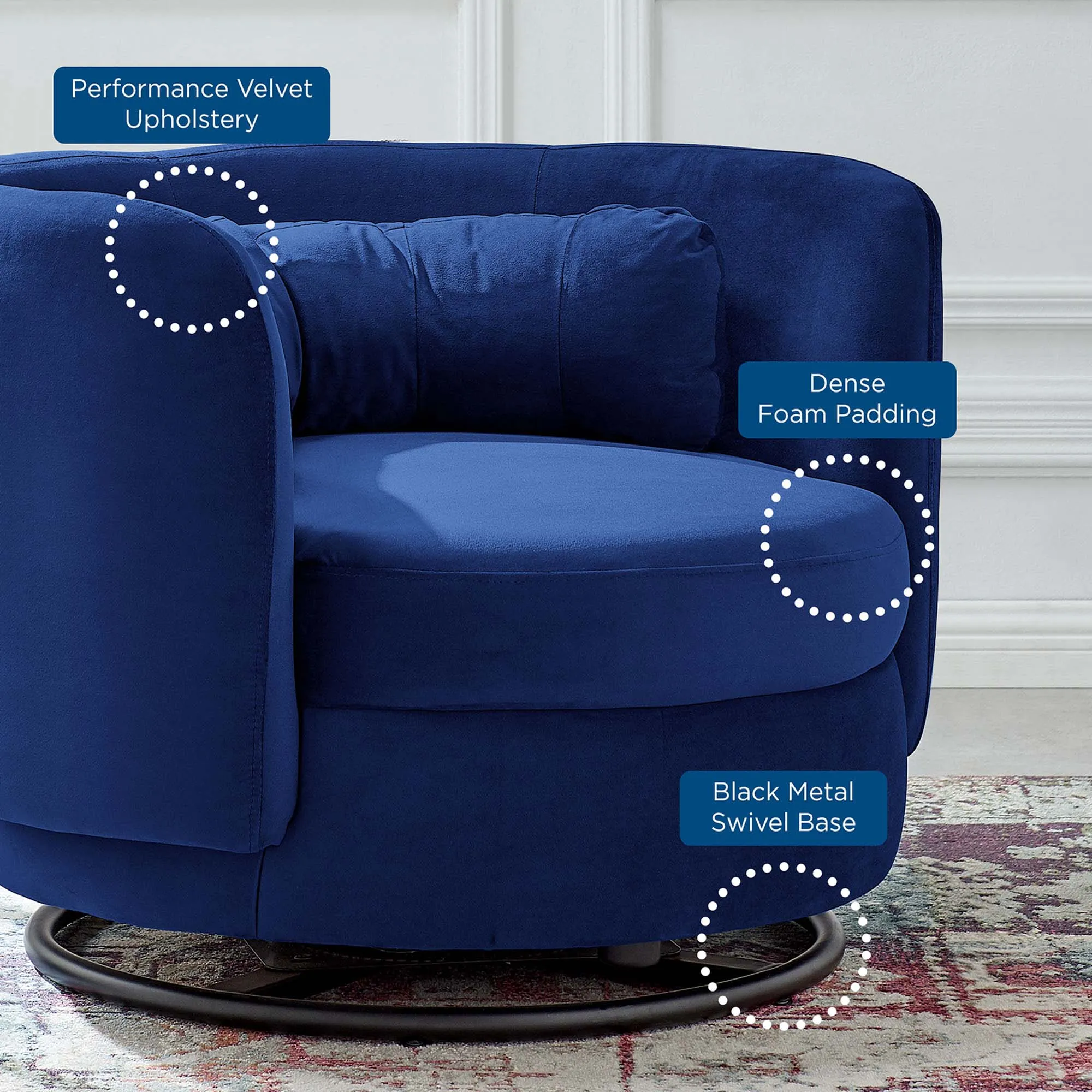 Relish Performance Velvet Performance Velvet Swivel Chair by Modway