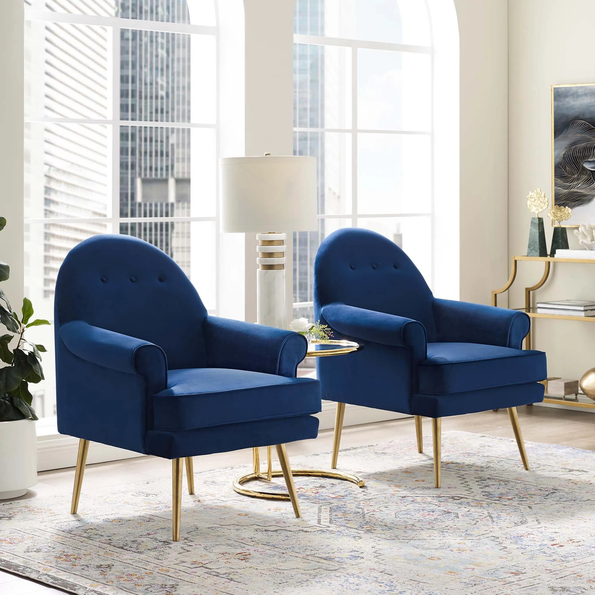 Revive Armchair Performance Velvet Set of 2 by Modway