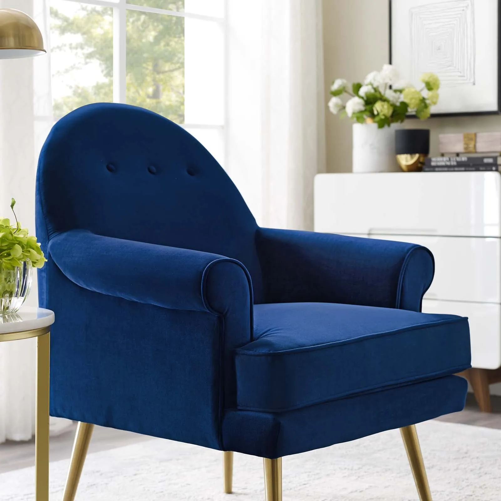 Revive Tufted Button Accent Performance Velvet Armchair by Modway