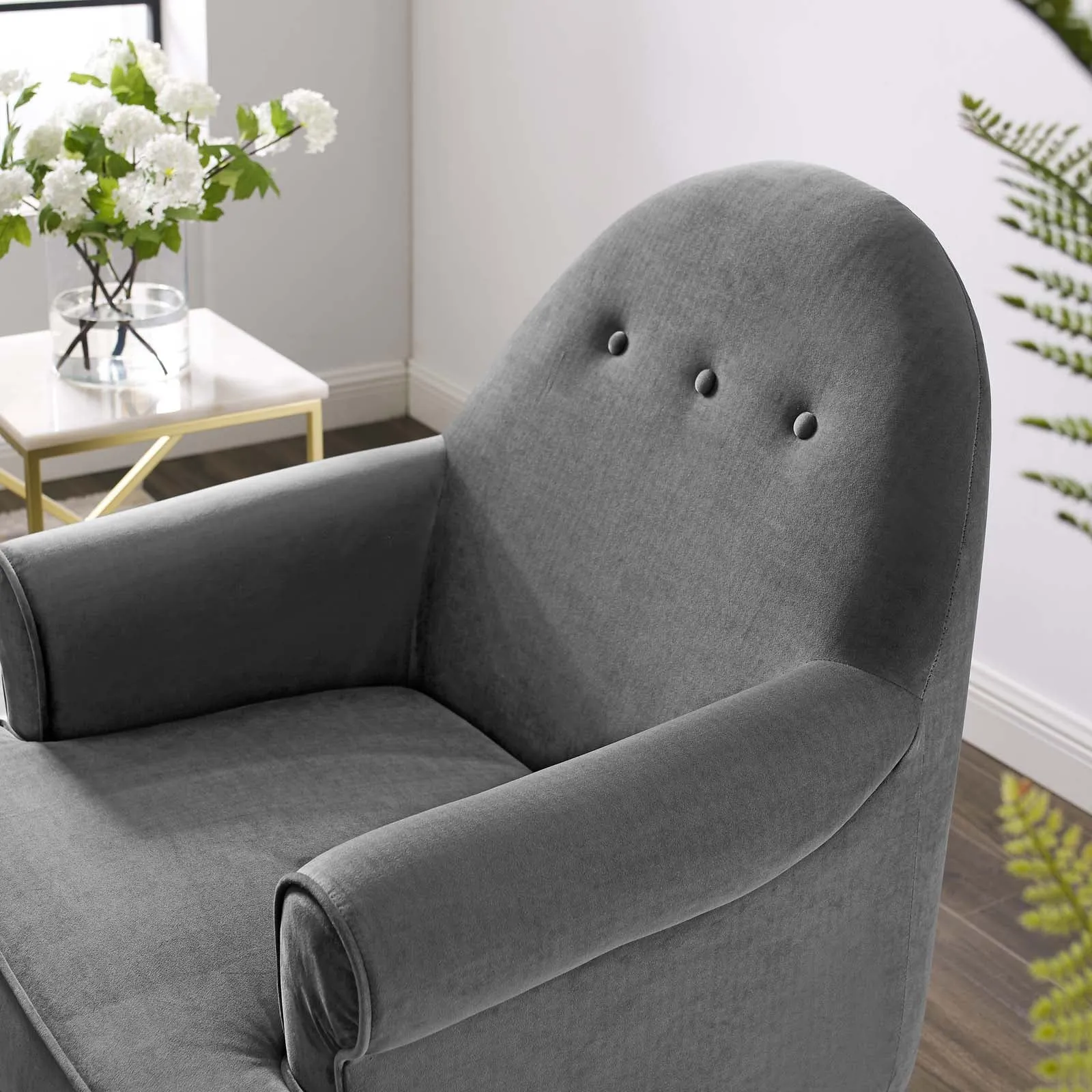 Revive Tufted Button Accent Performance Velvet Armchair by Modway