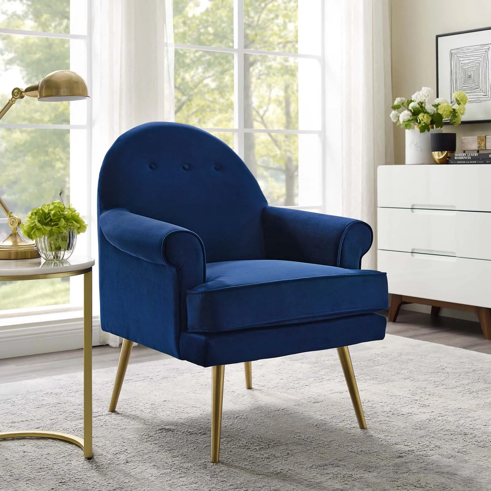 Revive Tufted Button Accent Performance Velvet Armchair by Modway