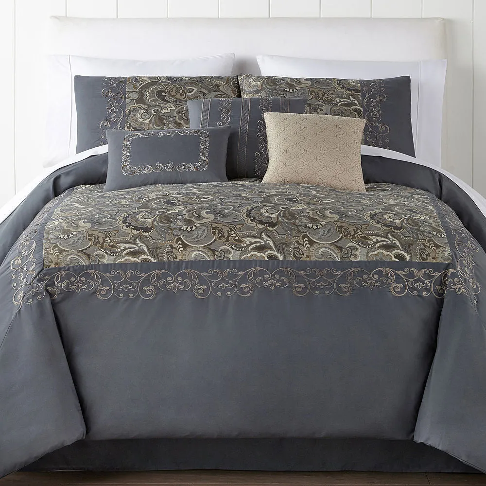 Riverbrook Home Caliana 7-pc. Embroidered Comforter Set Blue - Full